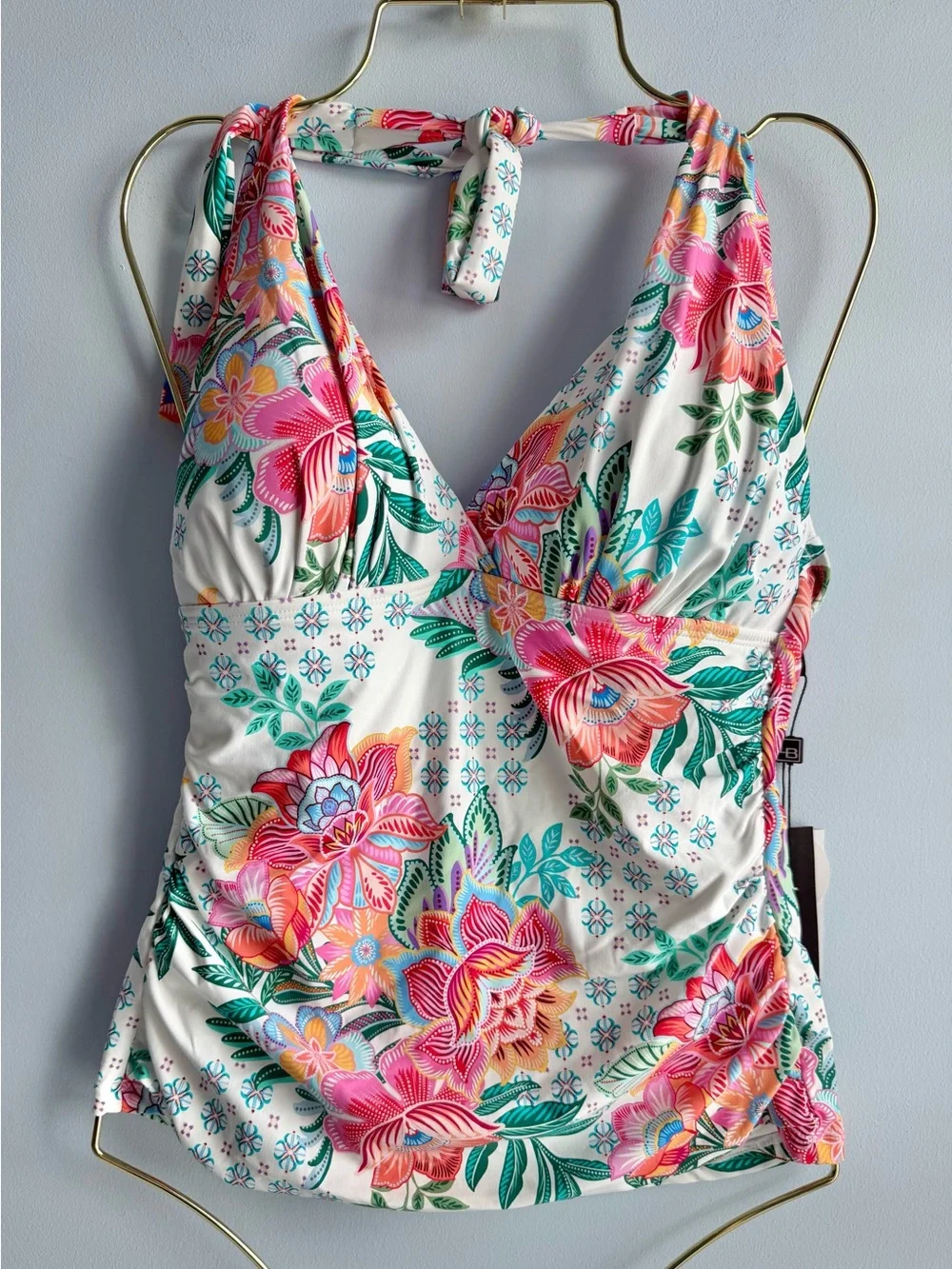La Blanca Women's Multicolor Rivera Resort Halter Goddess Tankini Size 6